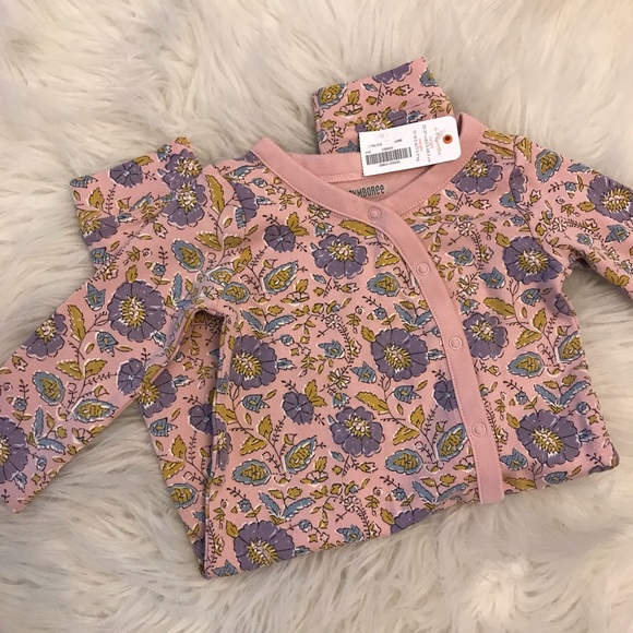 Gymboree Floral Snap Up Pajamas 6-9M - Picture 8 of 8